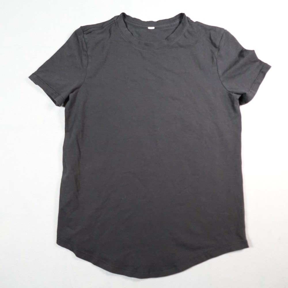 Lululemon Shirt Womens Small black Curved Hem Athletic Short Sleeve Gym Training